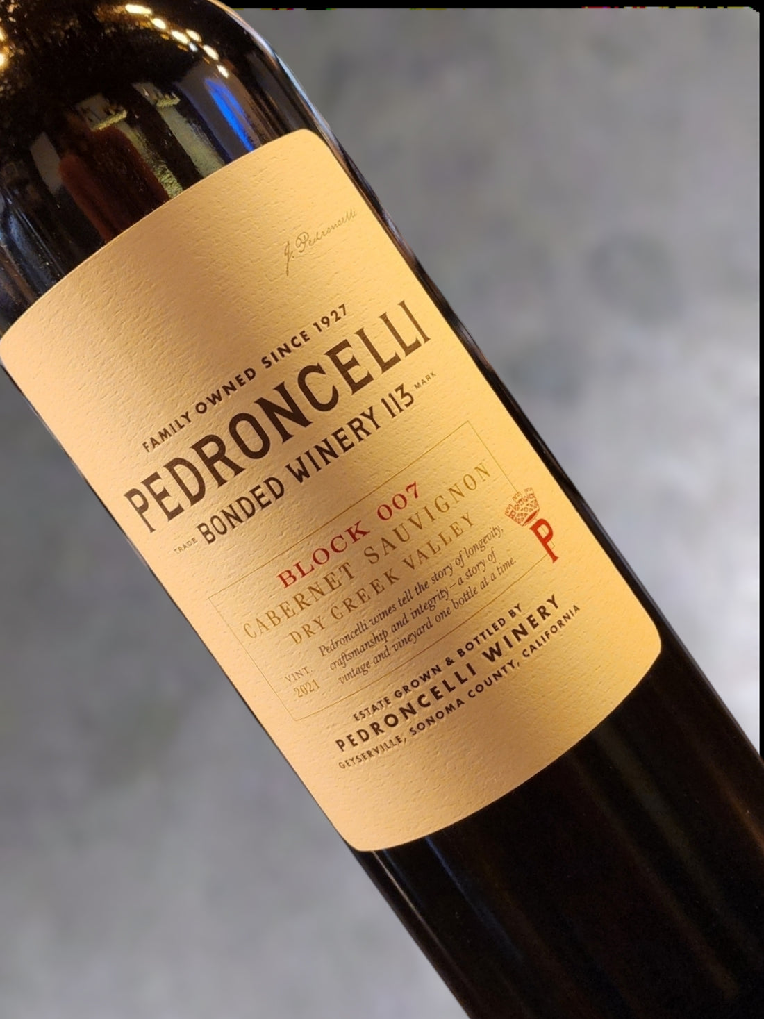 Pedroncelli Cabernet Sauvignon Block 007 2021