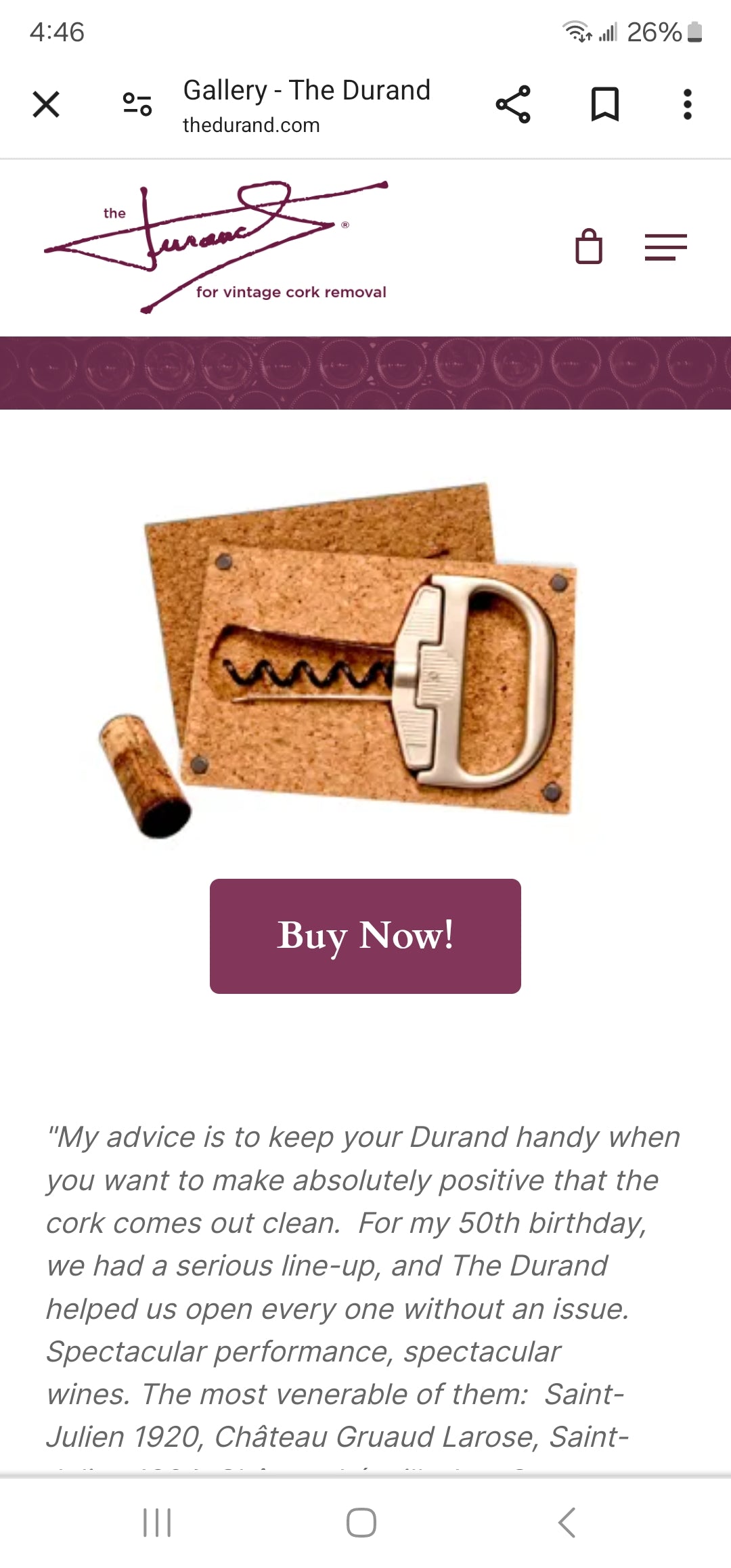 Durand Wine Opener